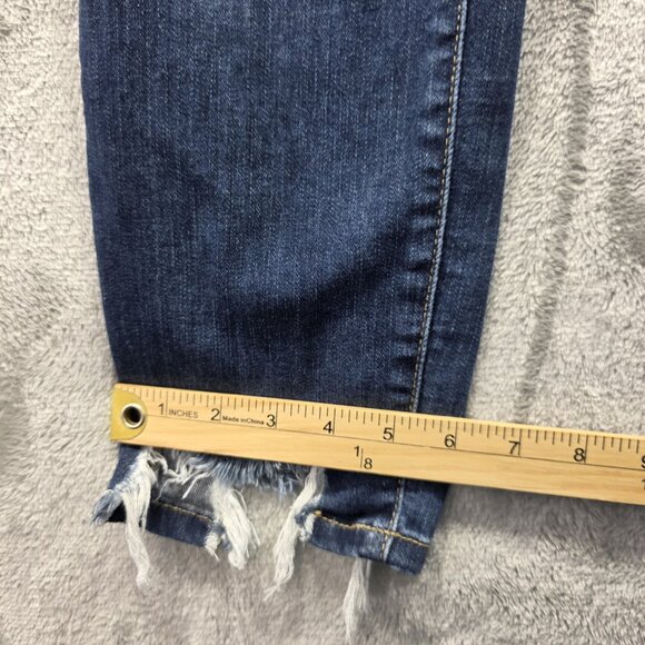 Judy Blue Jeans Womens 5 27 Blue Distressed Relaxed Fit Frayed Hem Stretch Denim - Picture 12 of 12